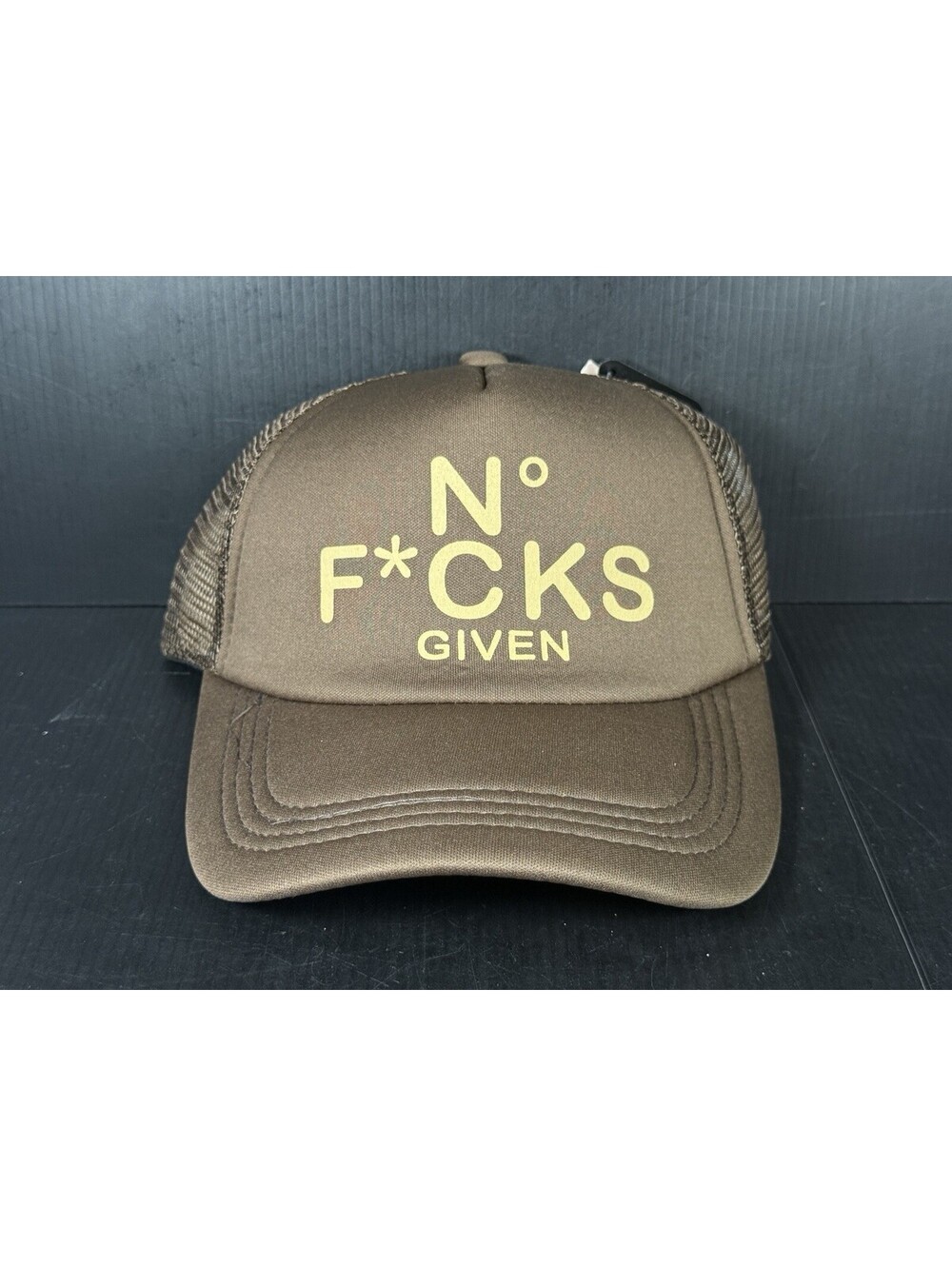 New W Tags No F*cks Given Hat Baseball Cap Strapback Brown